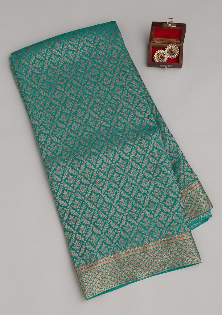 Rama Green Zariwork Banarasi Pure Silk Saree