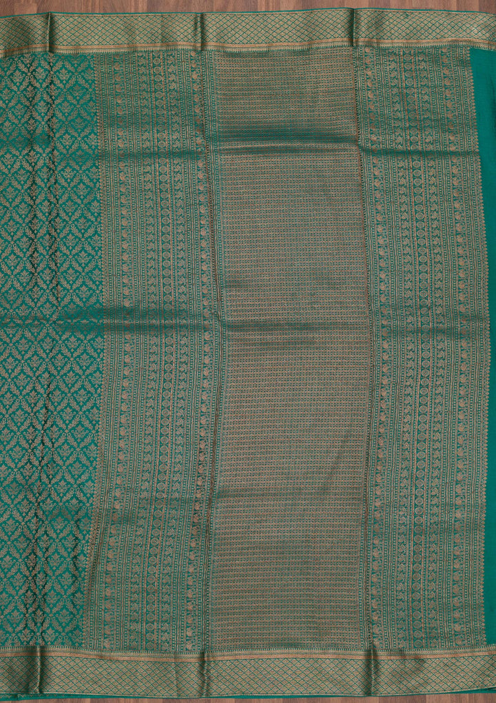 Rama Green Zariwork Banarasi Pure Silk Saree