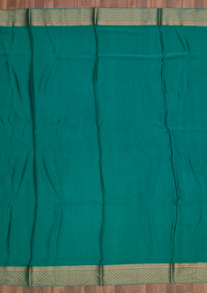 Rama Green Zariwork Banarasi Pure Silk Saree