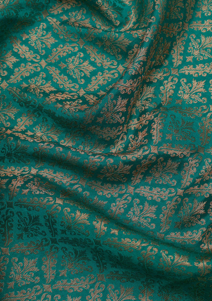 Rama Green Zariwork Banarasi Pure Silk Saree