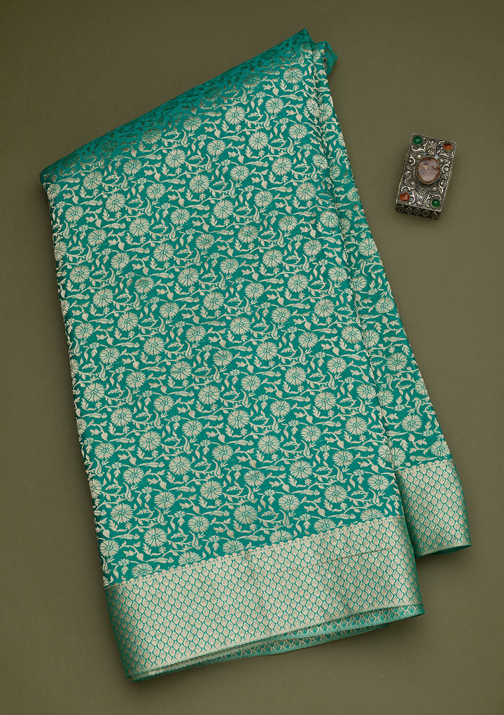 Rama Green Zariwork Banarasi Pure Silk Saree