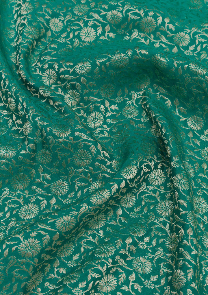 Rama Green Zariwork Banarasi Pure Silk Saree