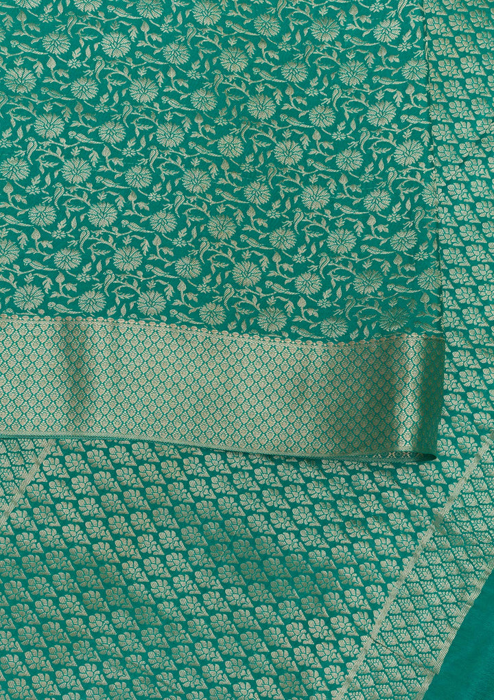 Rama Green Zariwork Banarasi Pure Silk Saree