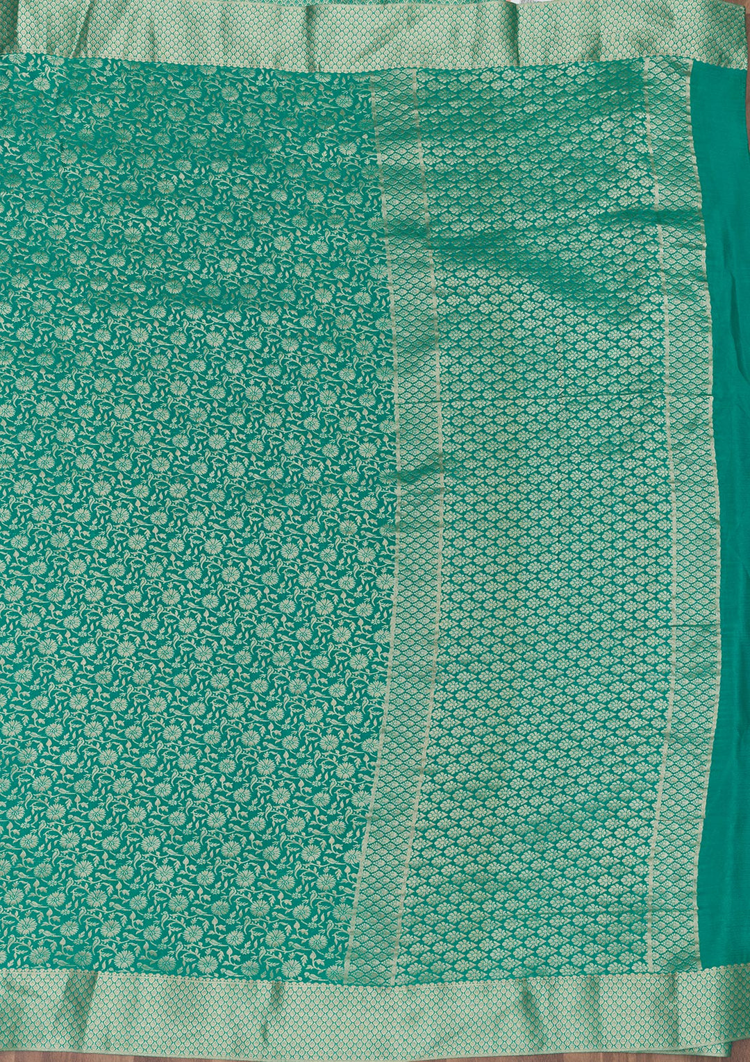 Rama Green Zariwork Banarasi Pure Silk Saree