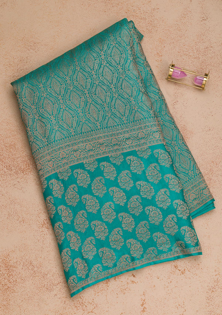 Rama Green Zariwork Banarasi Pure Silk Saree