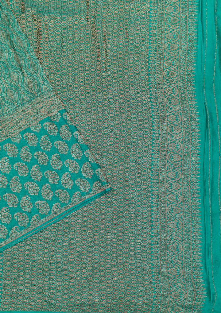 Rama Green Zariwork Banarasi Pure Silk Saree