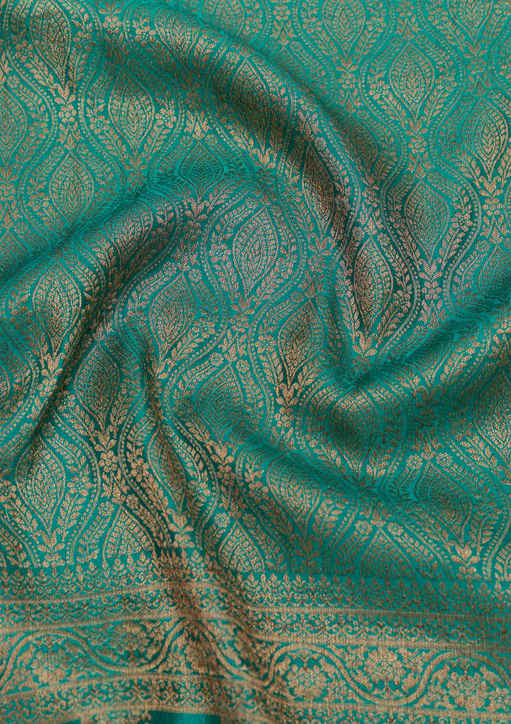 Rama Green Zariwork Banarasi Pure Silk Saree