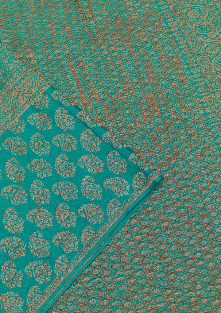 Rama Green Zariwork Banarasi Pure Silk Saree