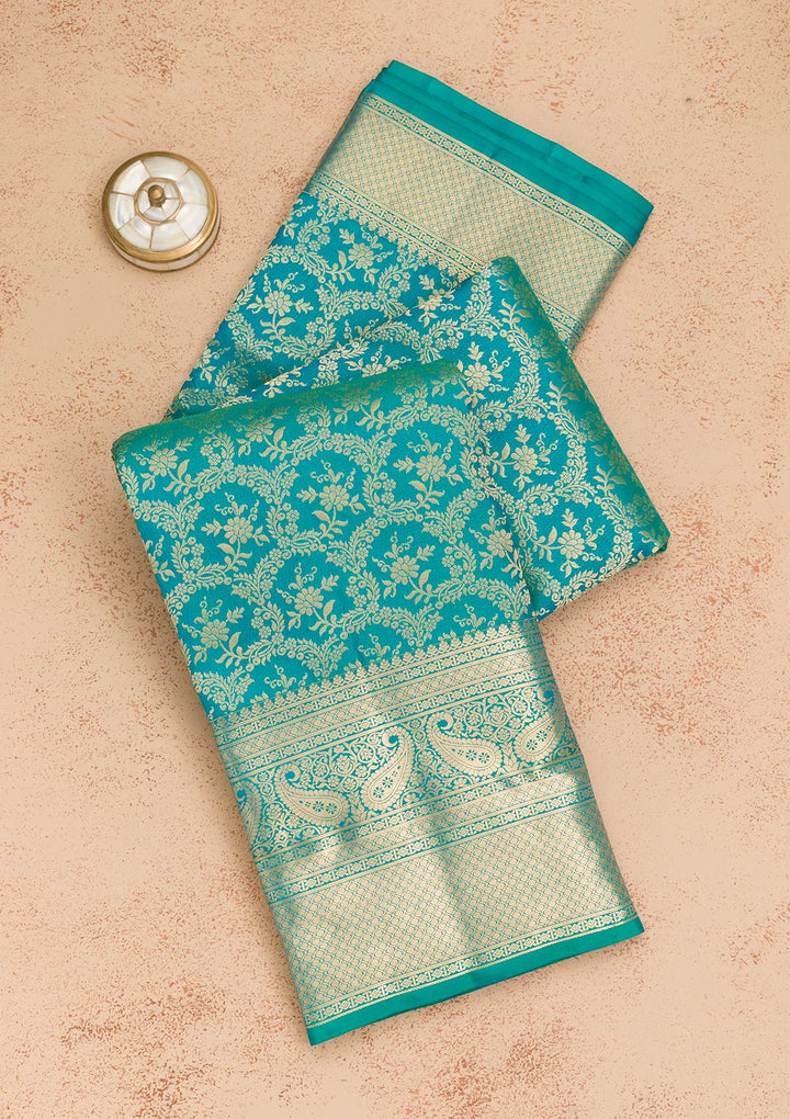 Rama Green Zariwork Kanjivaram Pure Silk Saree