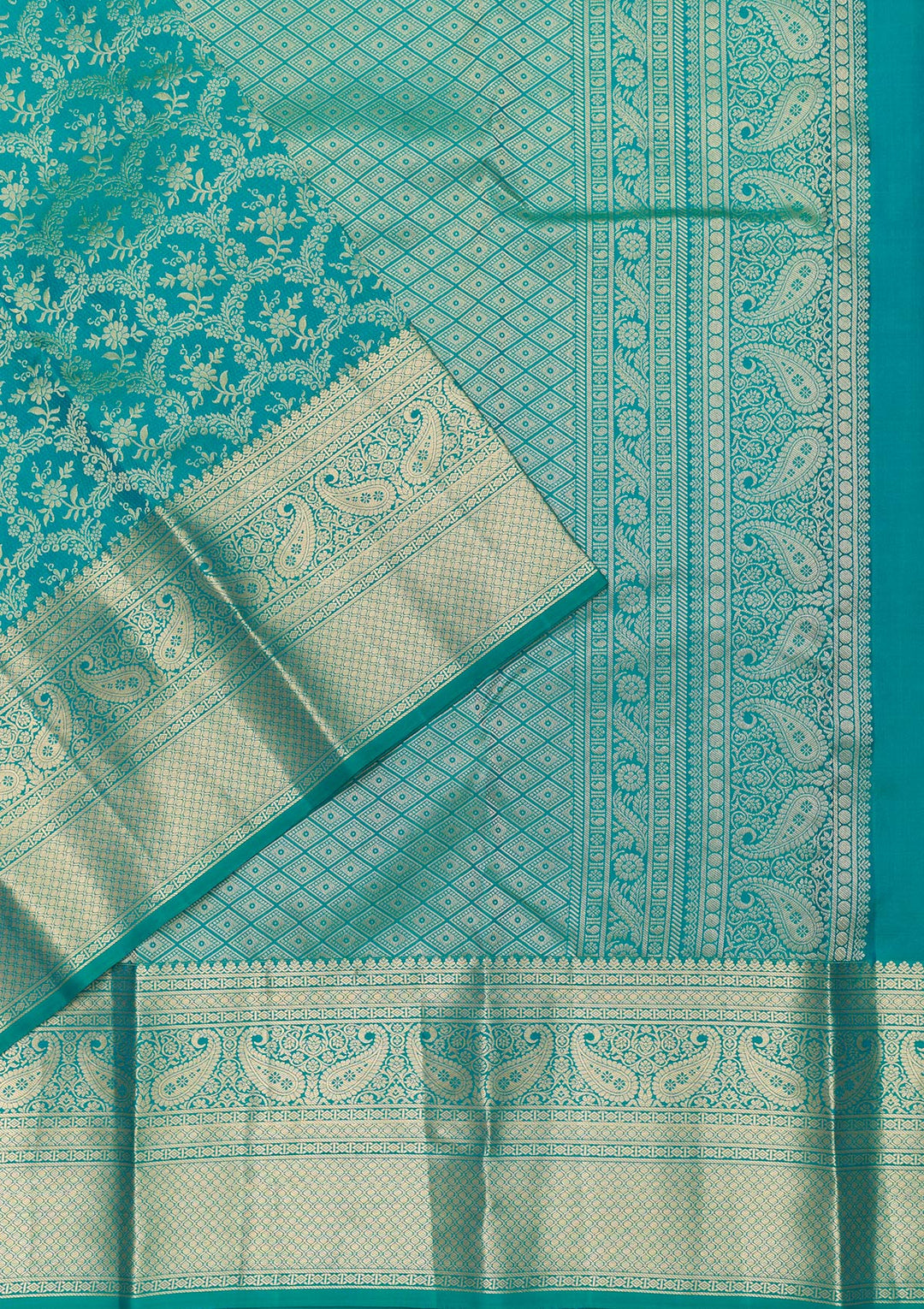 Rama Green Zariwork Kanjivaram Pure Silk Saree