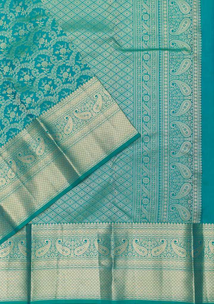 Rama Green Zariwork Kanjivaram Pure Silk Saree