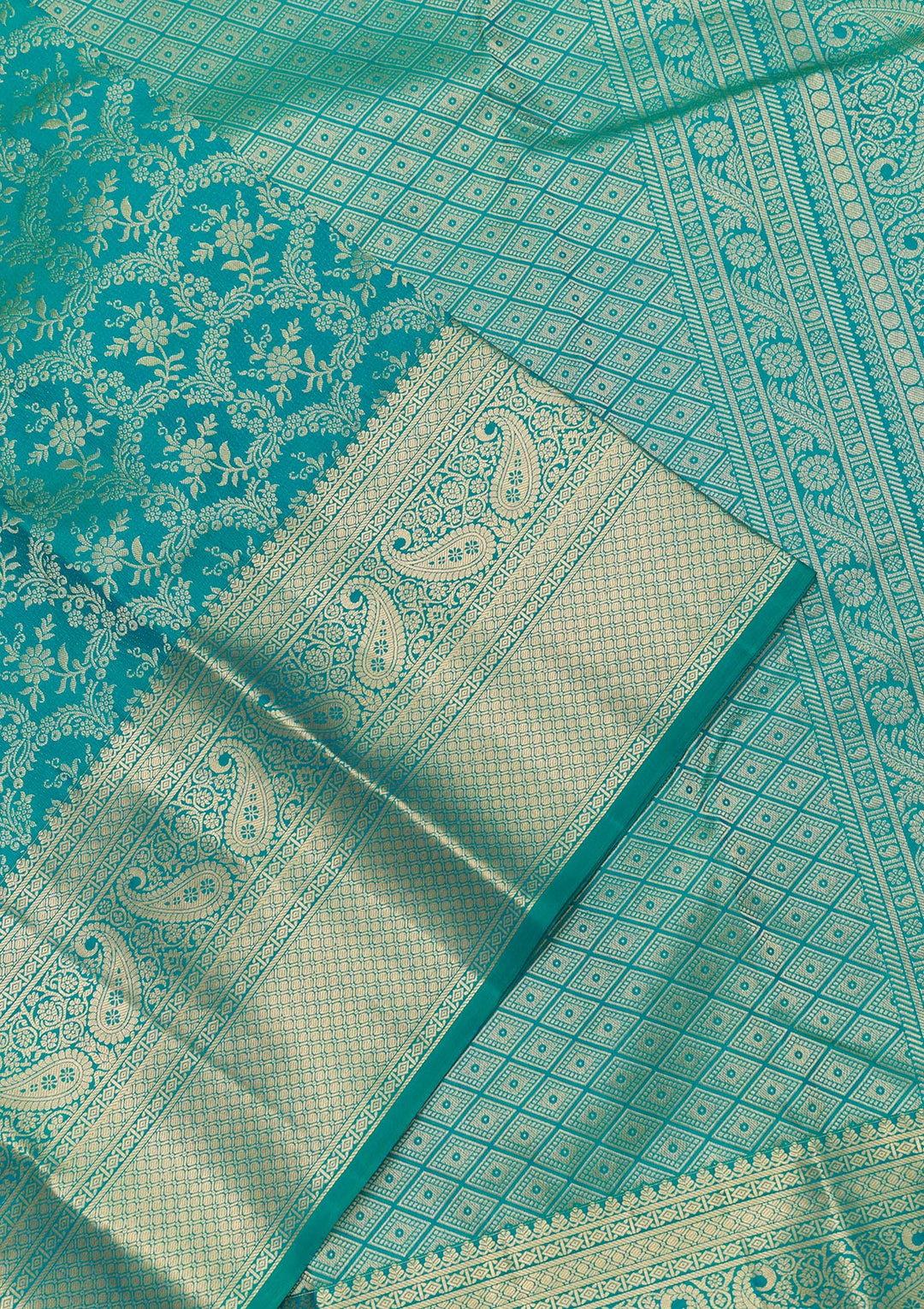 Rama Green Zariwork Kanjivaram Pure Silk Saree