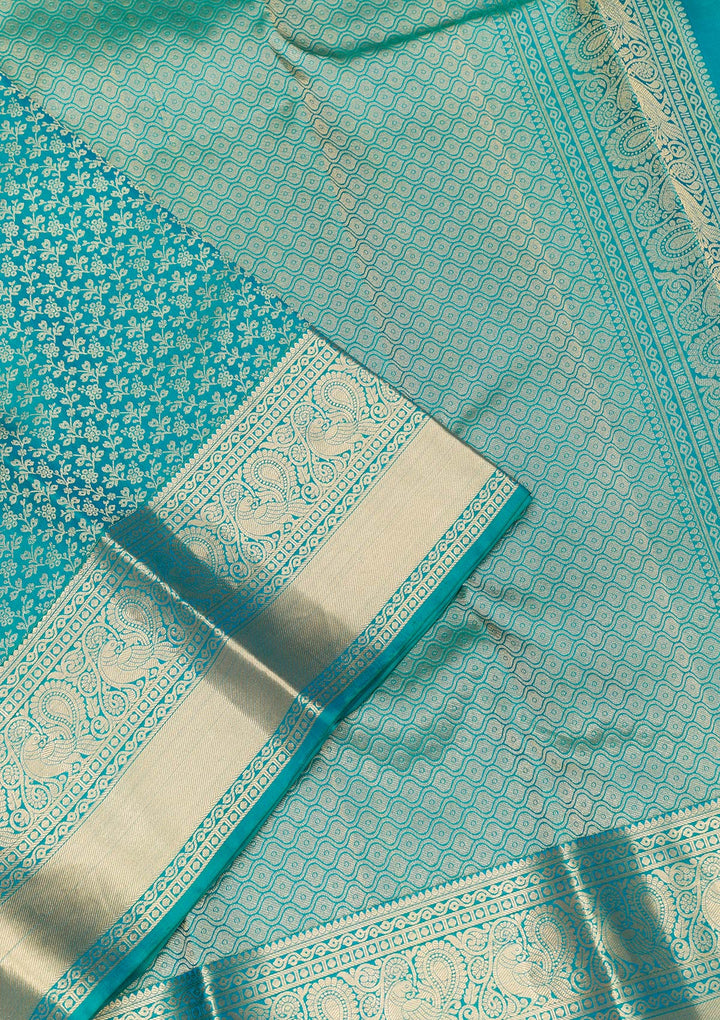 Rama Green Zariwork Banarasi Pure Silk Saree