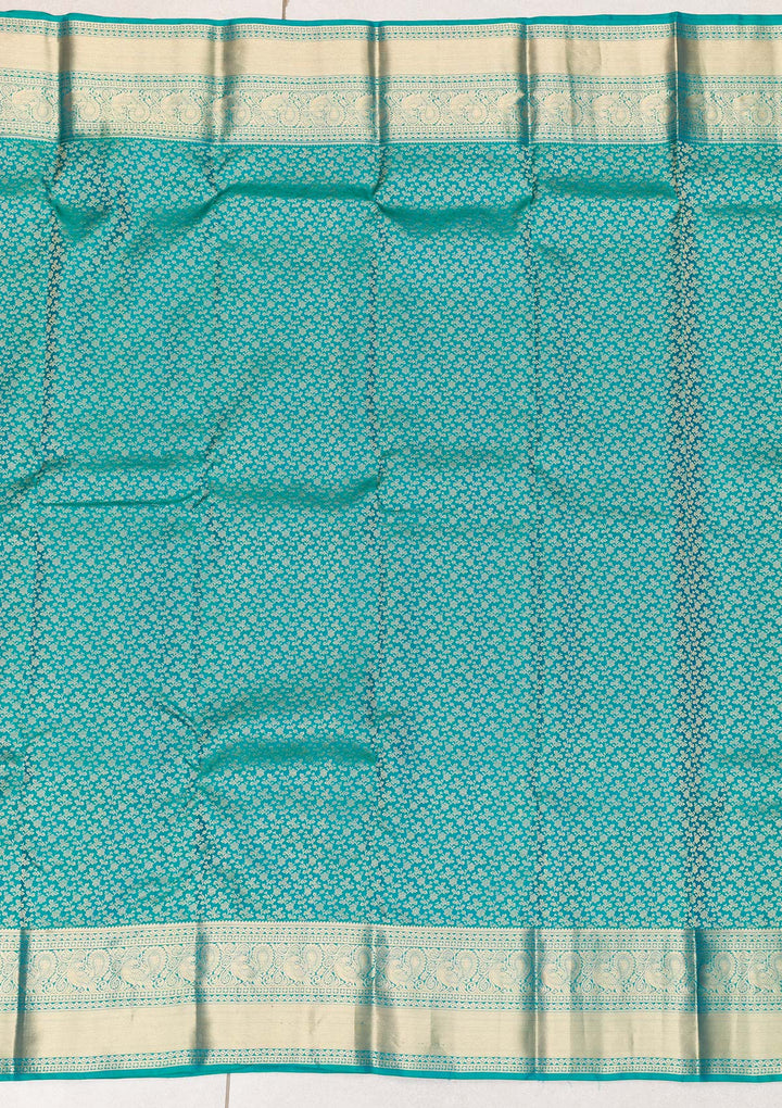Rama Green Zariwork Banarasi Pure Silk Saree