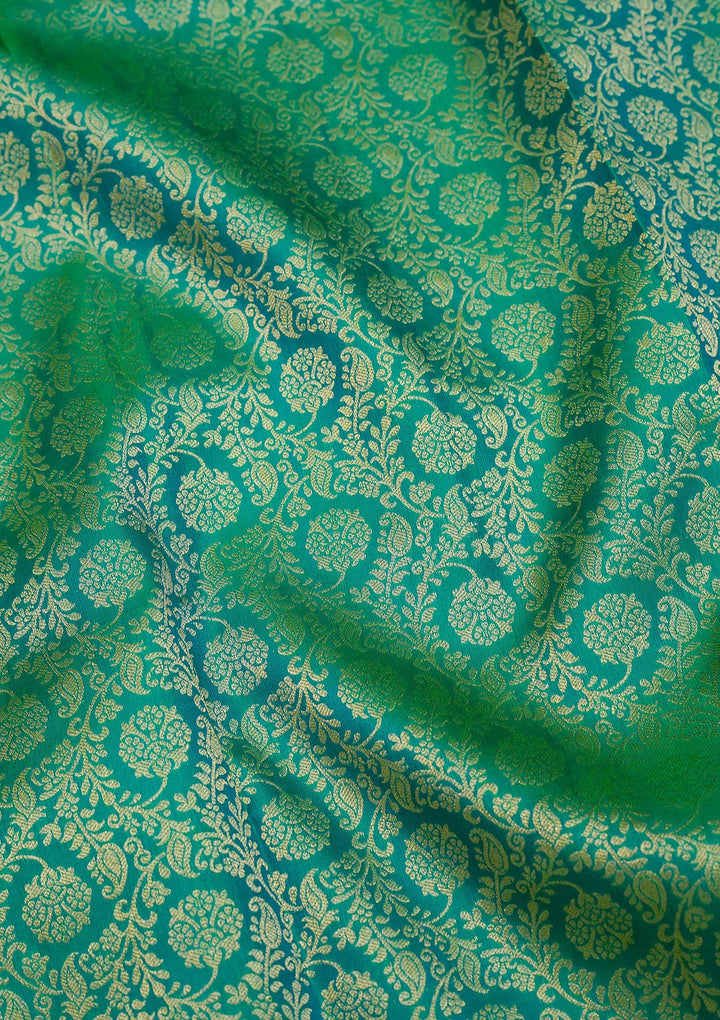 Rama Green Zariwork Banarasi Pure Silk Saree