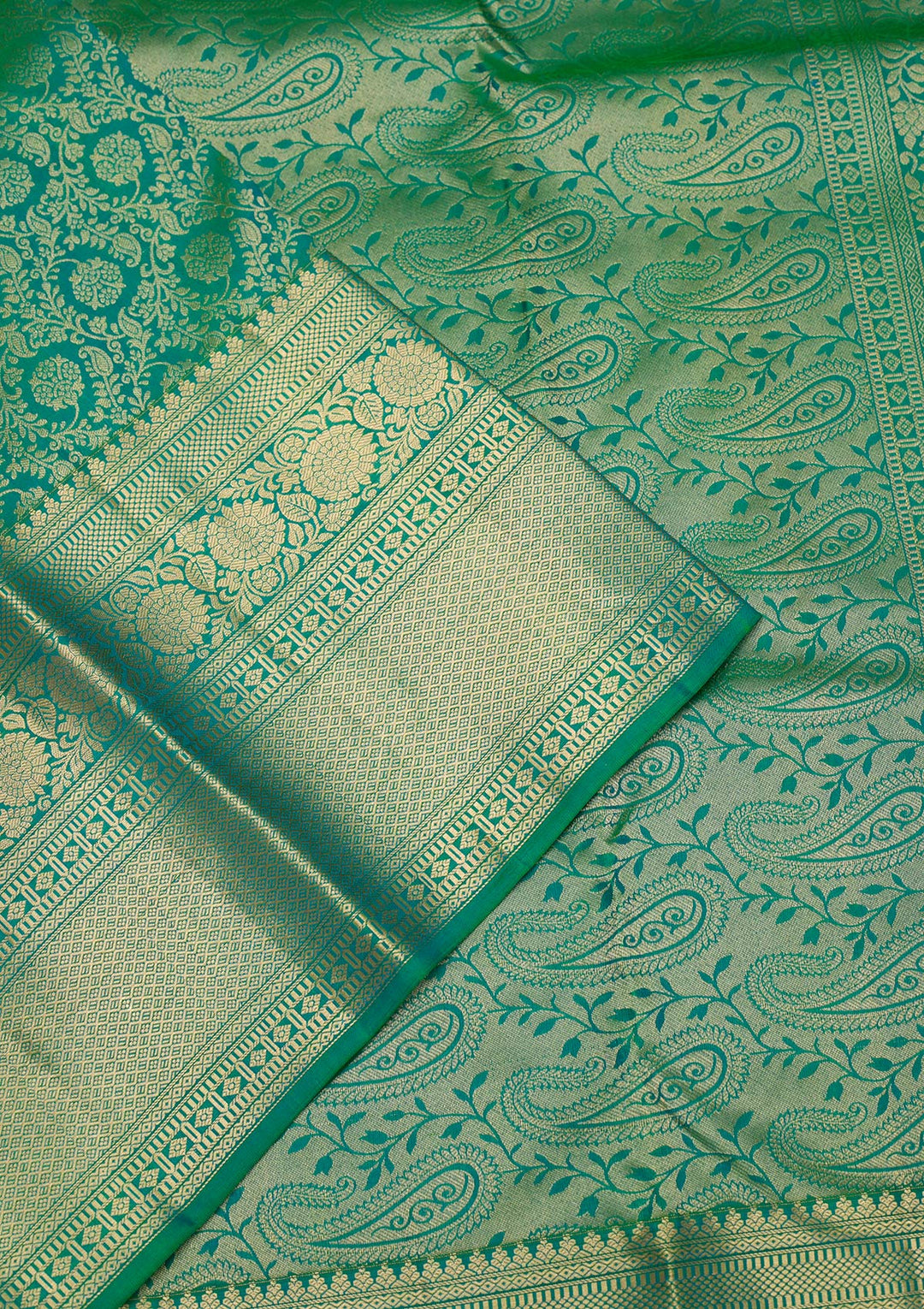 Rama Green Zariwork Banarasi Pure Silk Saree