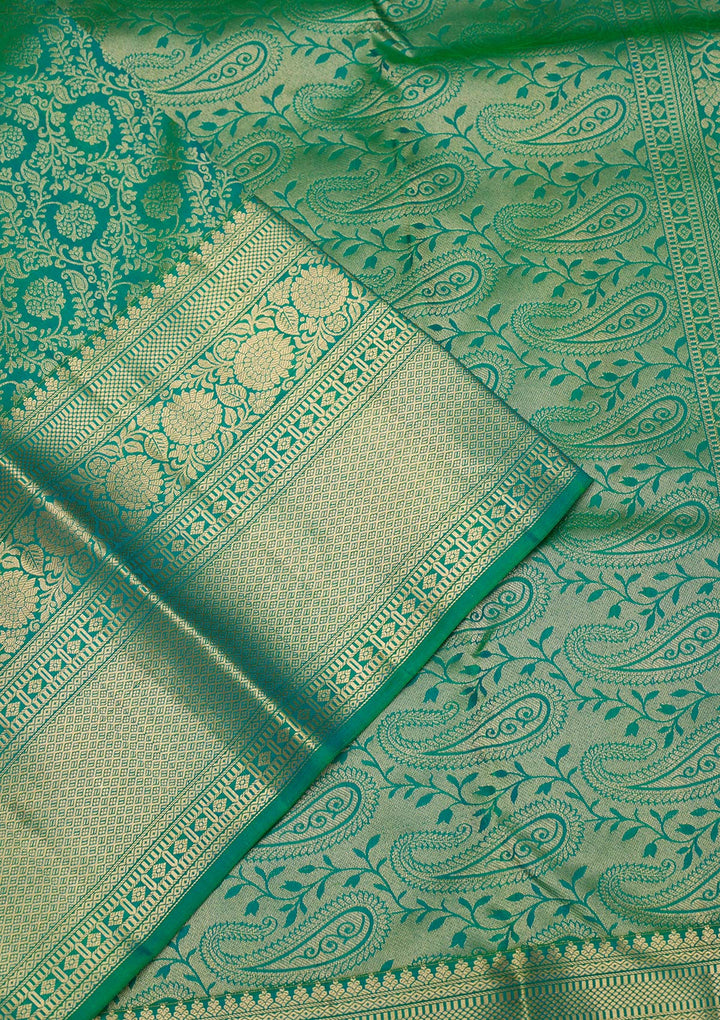 Rama Green Zariwork Banarasi Pure Silk Saree