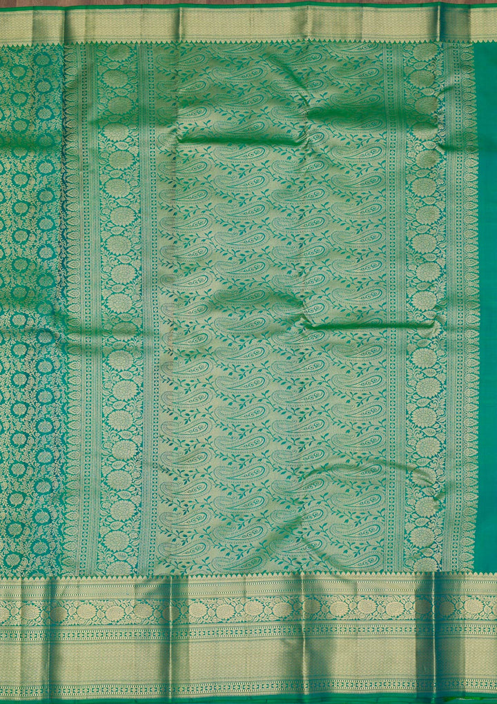 Rama Green Zariwork Banarasi Pure Silk Saree