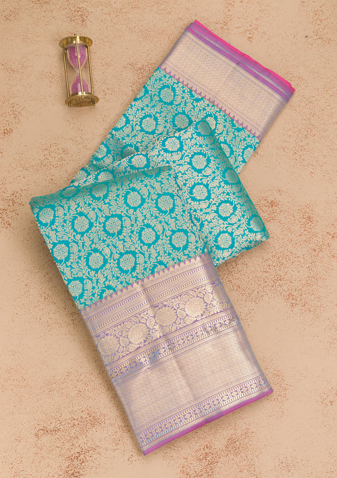 Rama Green Zariwork Pure Silk Saree