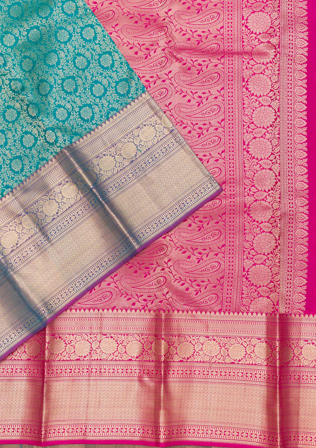 Rama Green Zariwork Pure Silk Saree