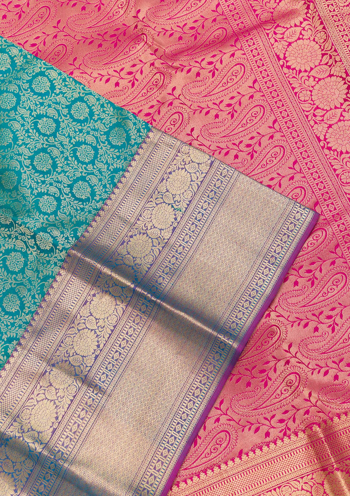 Rama Green Zariwork Pure Silk Saree
