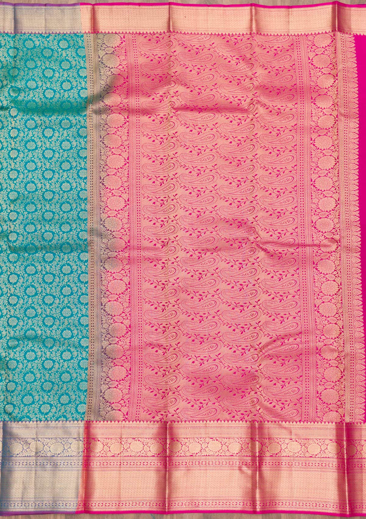 Rama Green Zariwork Pure Silk Saree