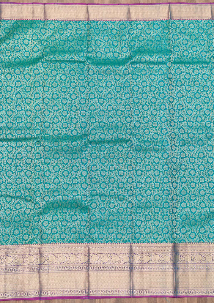 Rama Green Zariwork Pure Silk Saree