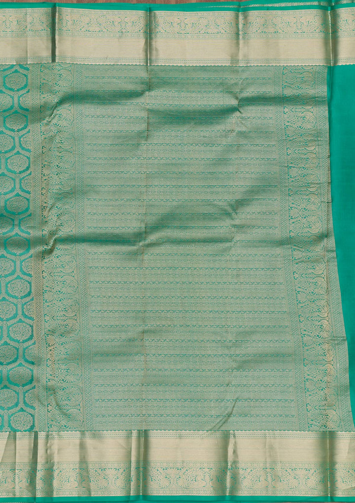 Rama Green Zariwork Banarasi Pure Silk Saree