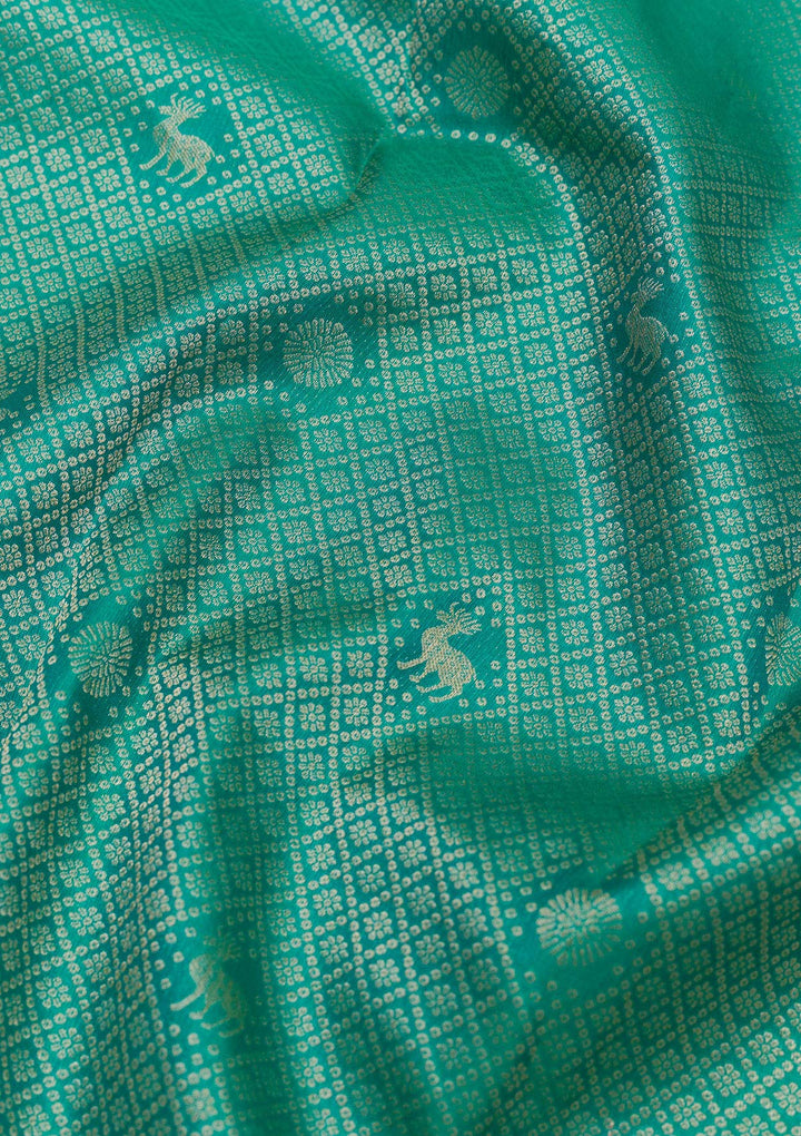 Rama Green Zariwork Pure Silk Saree