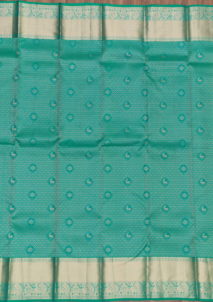Rama Green Zariwork Pure Silk Saree