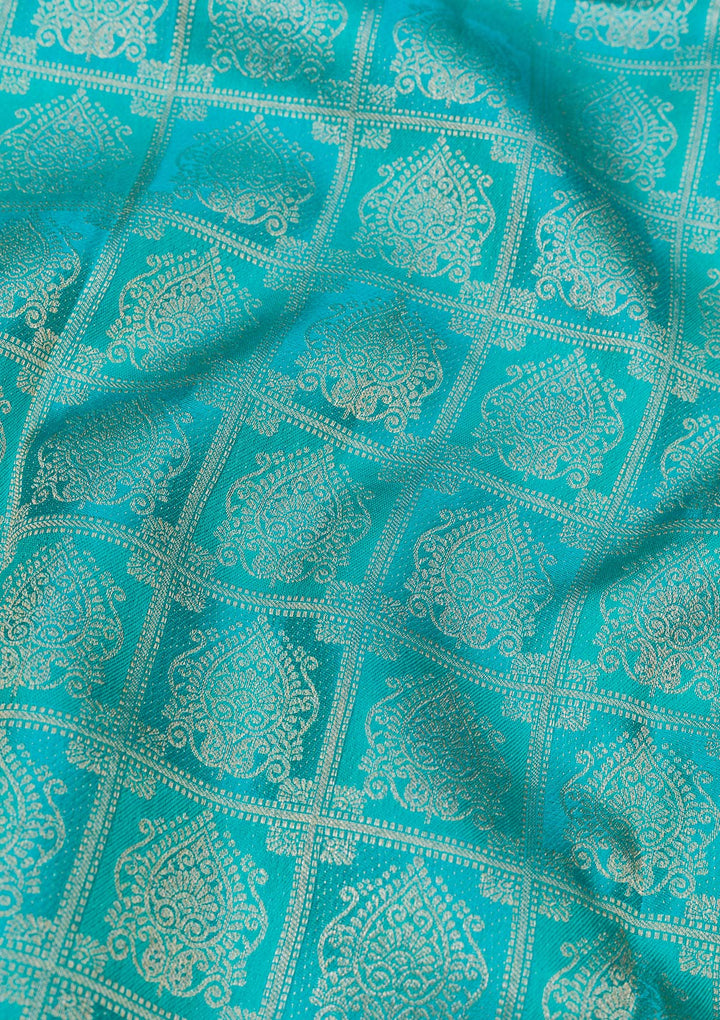 Rama Green Zariwork Pure Silk Saree