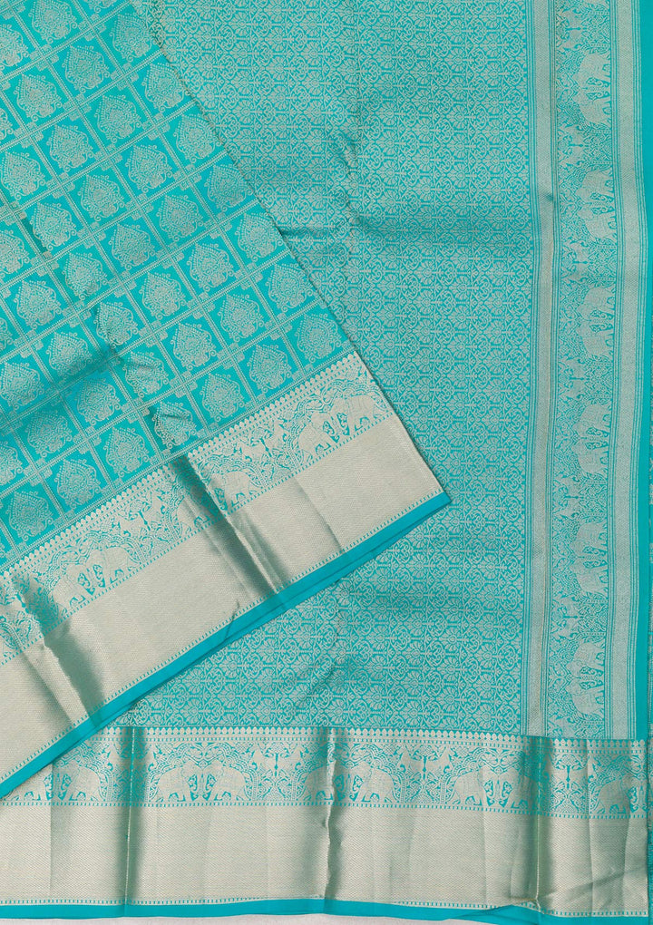 Rama Green Zariwork Pure Silk Saree