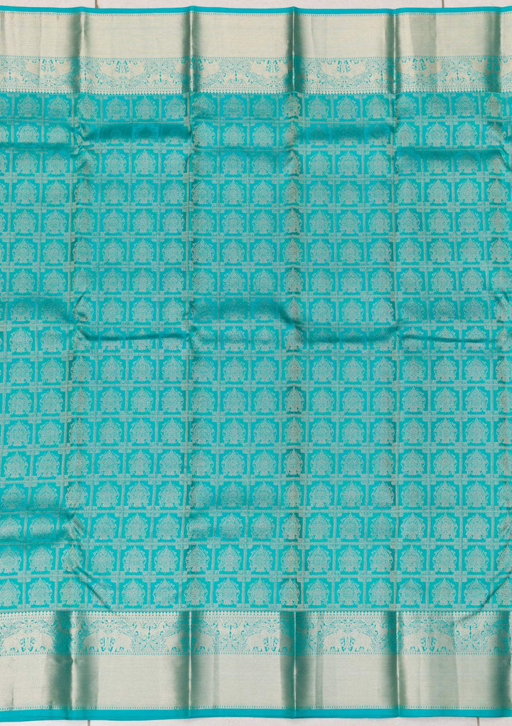 Rama Green Zariwork Pure Silk Saree