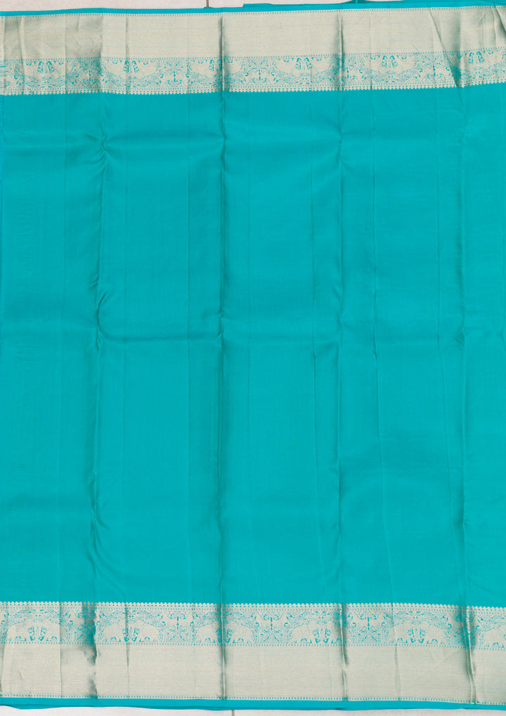 Rama Green Zariwork Pure Silk Saree