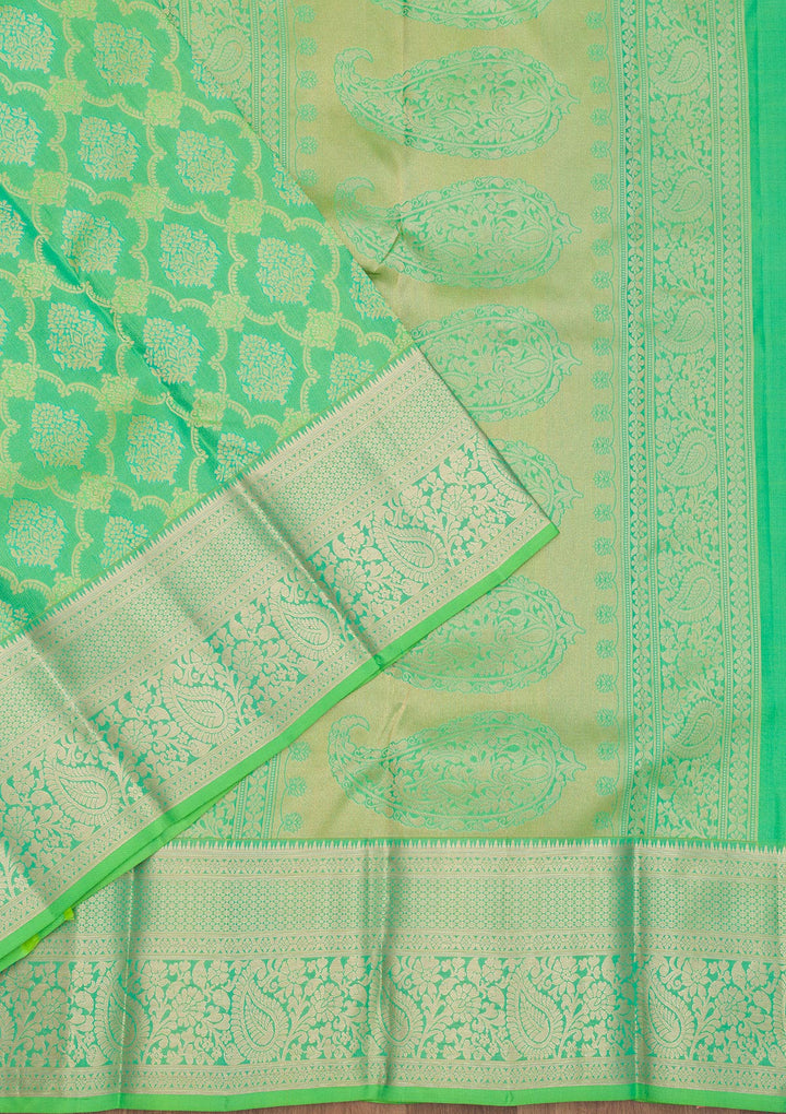 Rama Green Zariwork Pure Silk Saree
