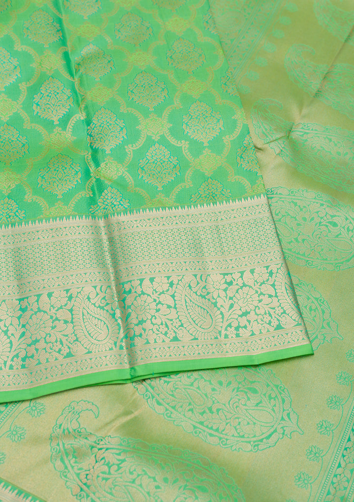 Rama Green Zariwork Pure Silk Saree