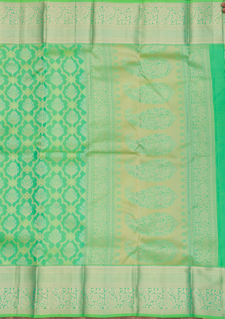 Rama Green Zariwork Pure Silk Saree
