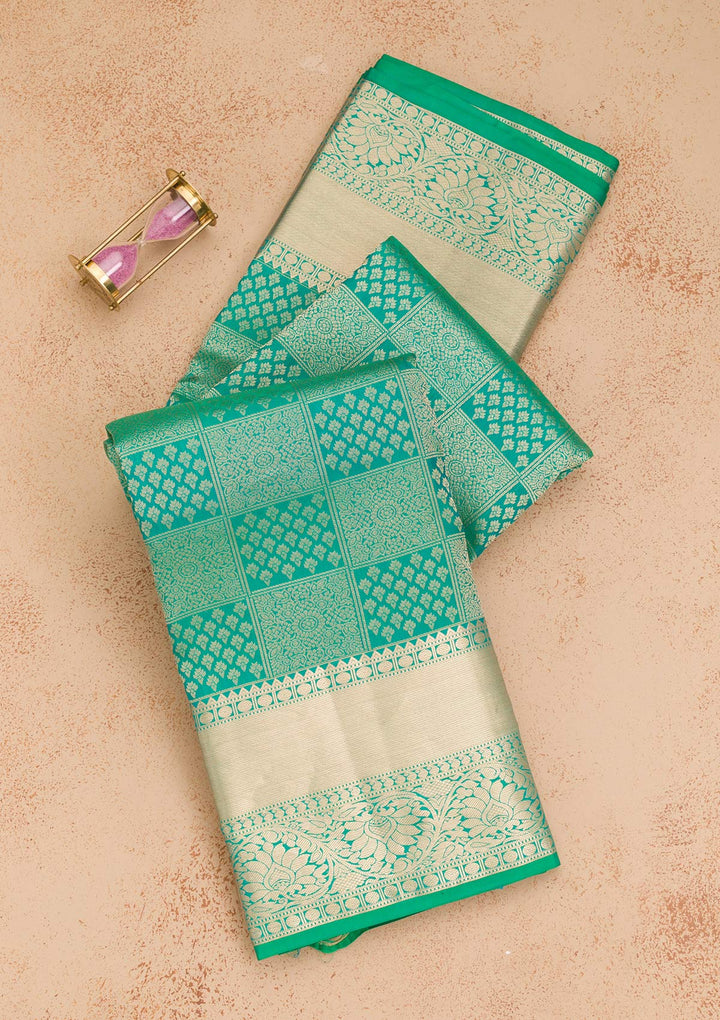 Rama Green Zariwork Kanjivaram Pure Silk Saree