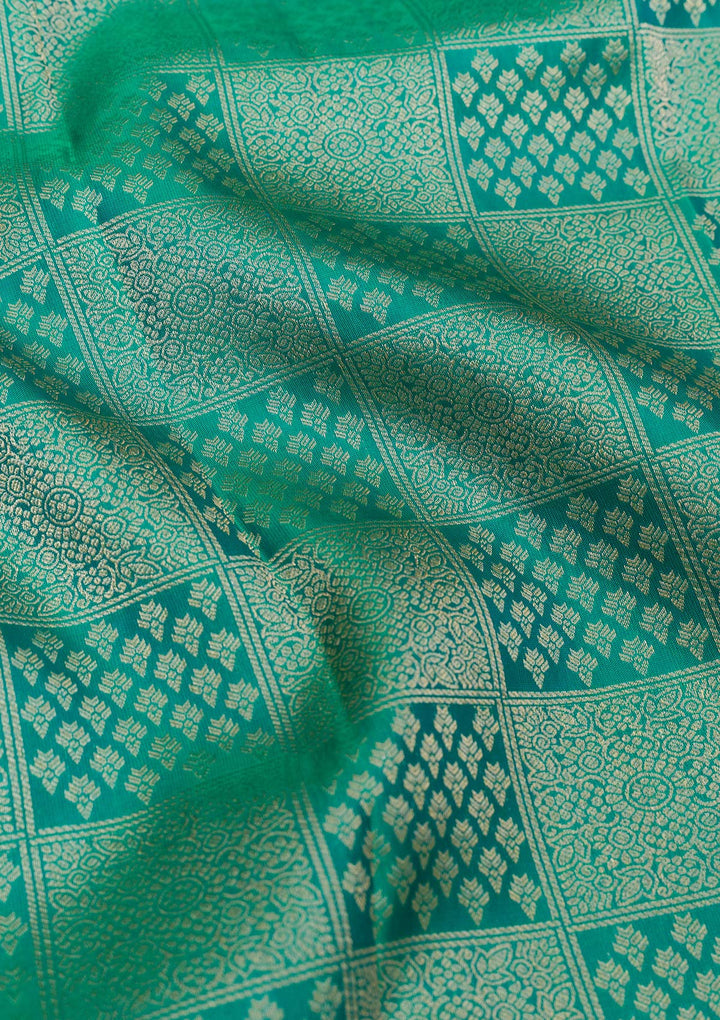 Rama Green Zariwork Kanjivaram Pure Silk Saree