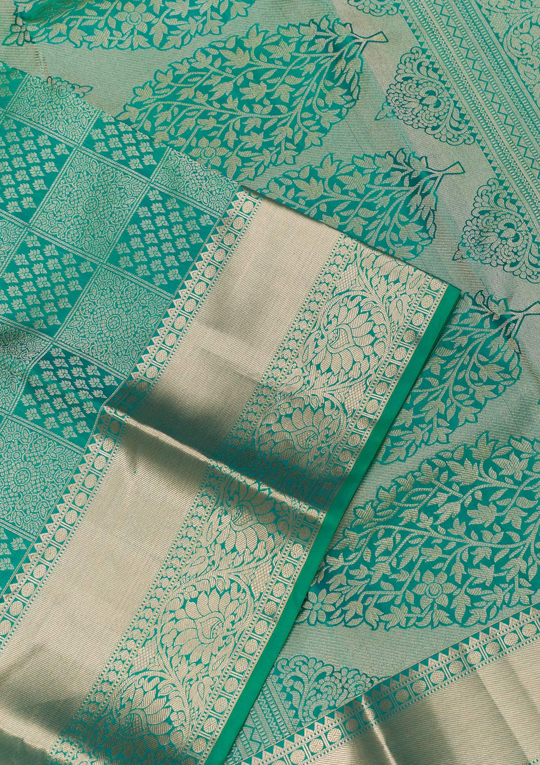 Rama Green Zariwork Kanjivaram Pure Silk Saree