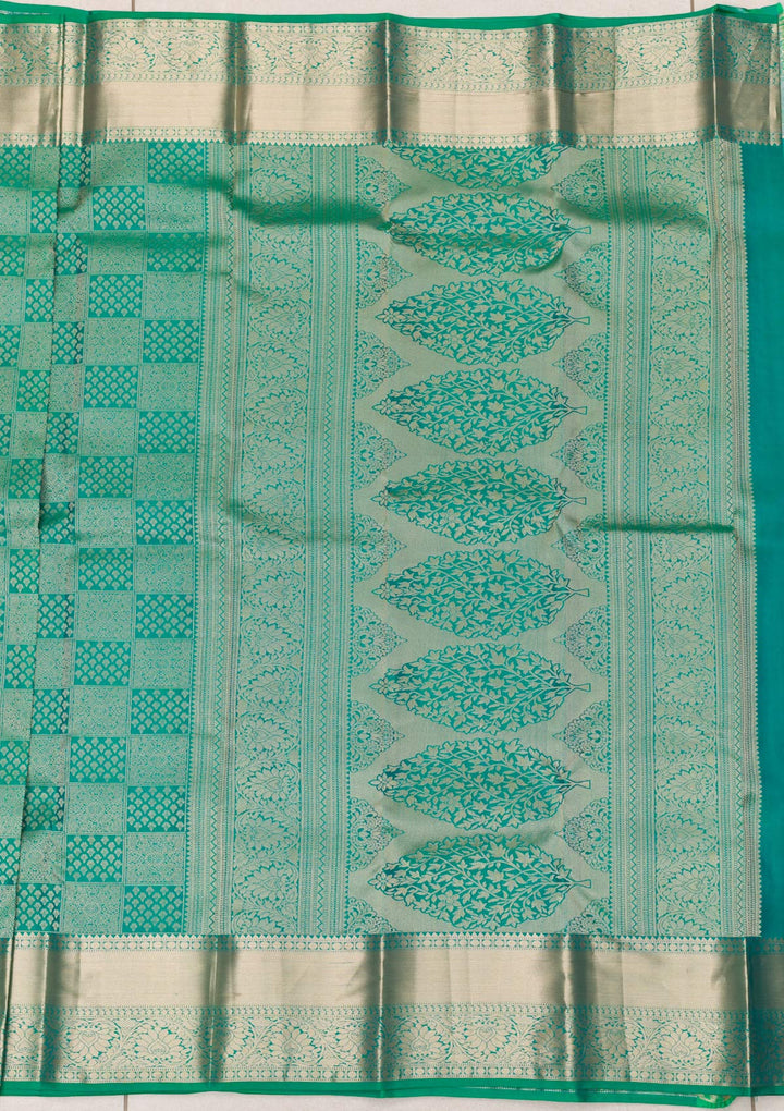 Rama Green Zariwork Kanjivaram Pure Silk Saree
