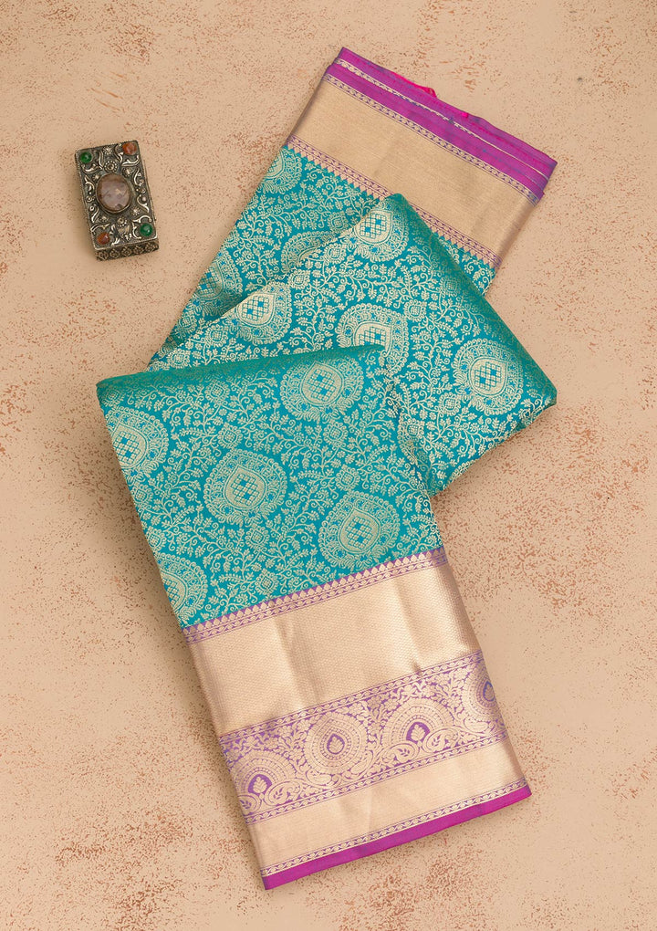 Rama Green Zariwork Kanjivaram Pure Silk Saree