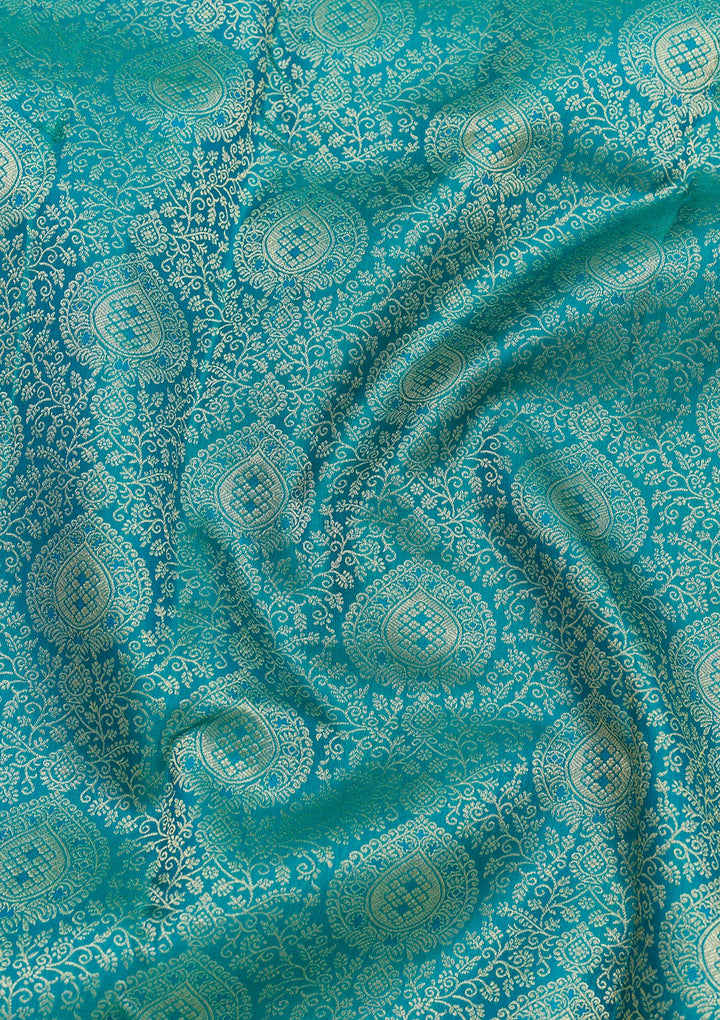 Rama Green Zariwork Kanjivaram Pure Silk Saree