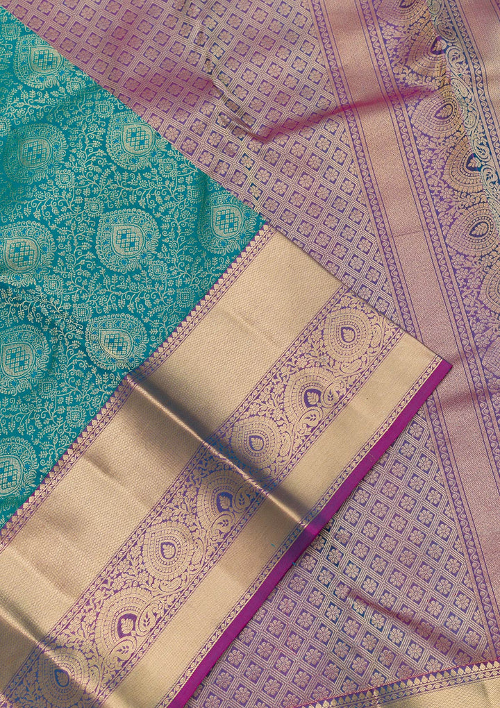 Rama Green Zariwork Kanjivaram Pure Silk Saree