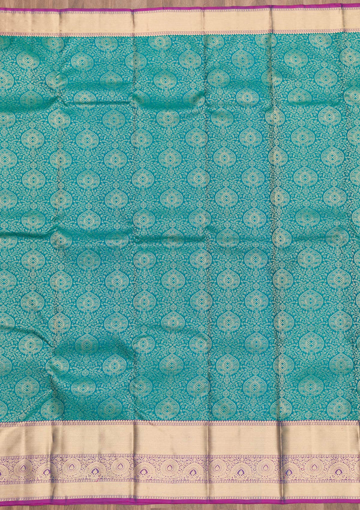 Rama Green Zariwork Kanjivaram Pure Silk Saree