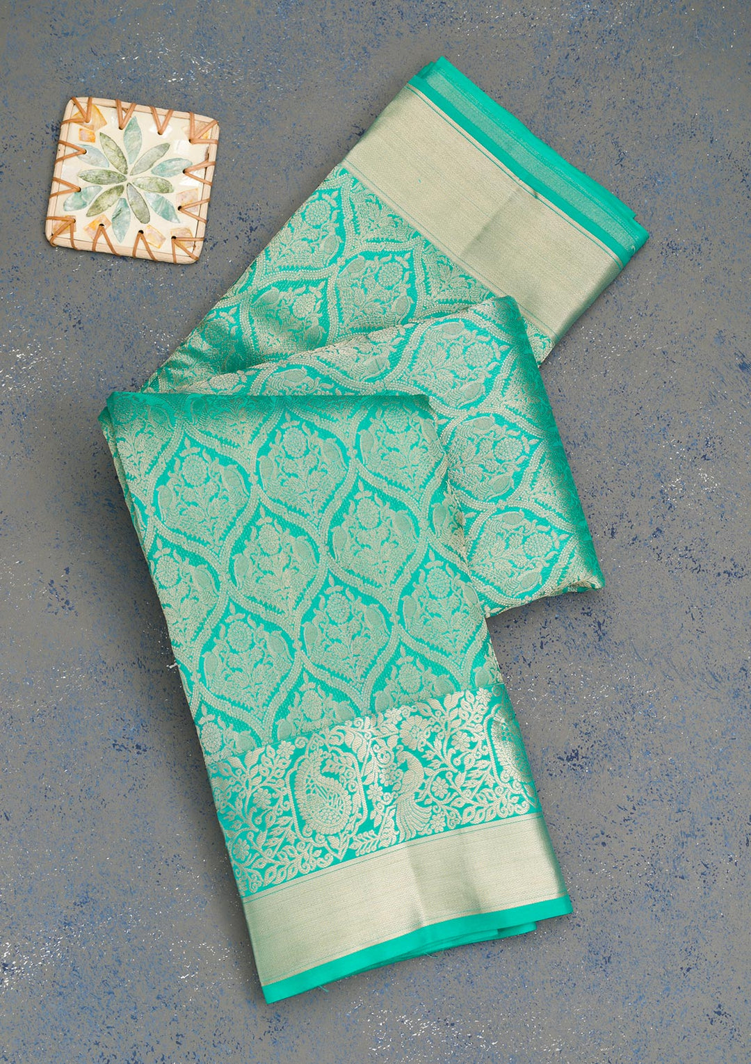 Rama Green Zariwork Banarasi Pure Silk Saree