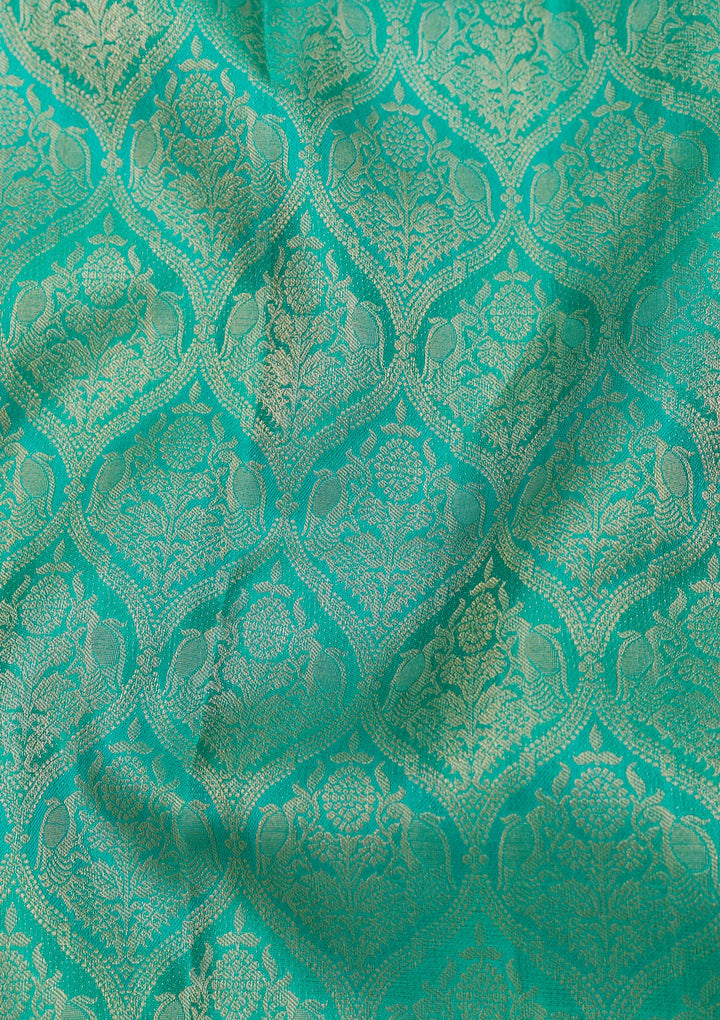 Rama Green Zariwork Banarasi Pure Silk Saree
