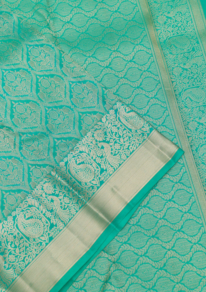 Rama Green Zariwork Banarasi Pure Silk Saree