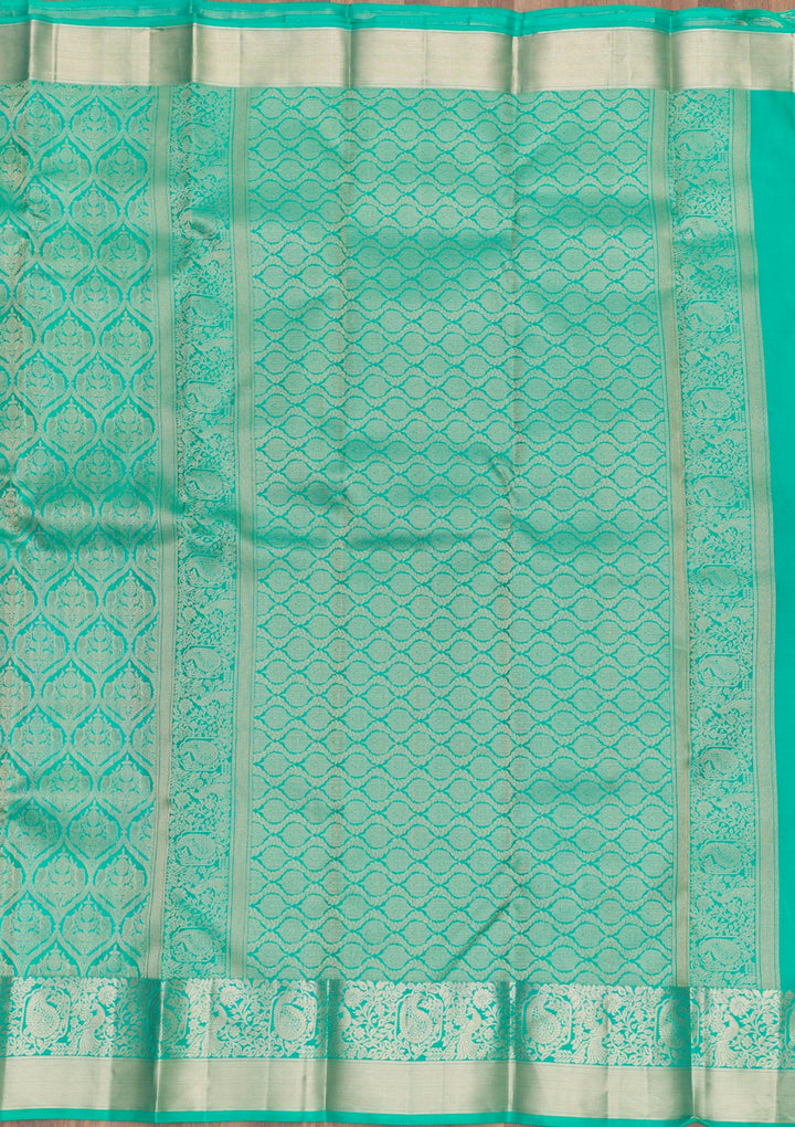 Rama Green Zariwork Banarasi Pure Silk Saree