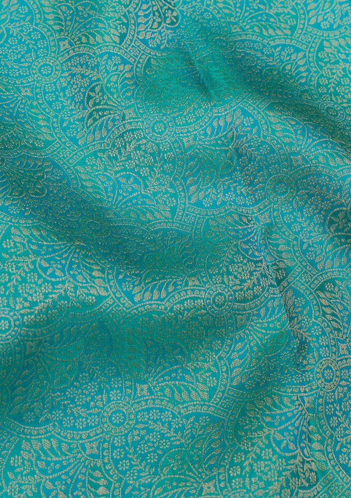 Rama Green Zariwork Kanjivaram Pure Silk Saree